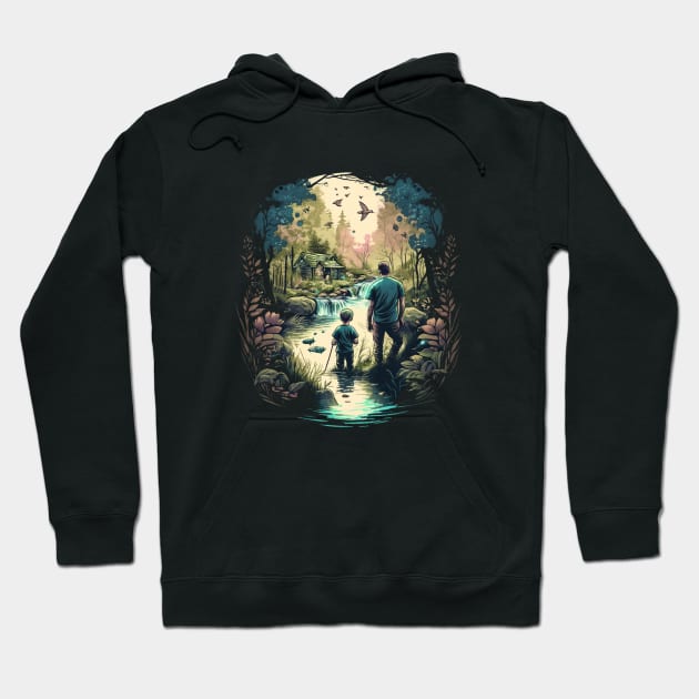 father and son bonding scenic view Hoodie by Transcendexpectation